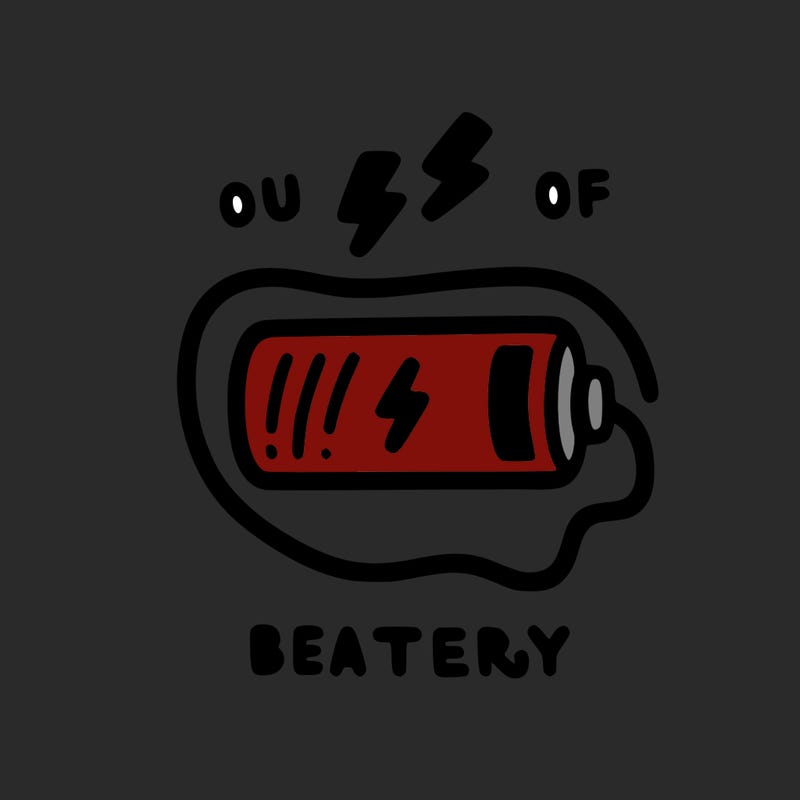 out of battery with a charging simple saying zero energy