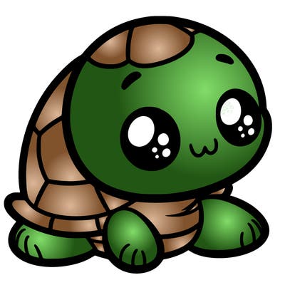 cute little animated turtle