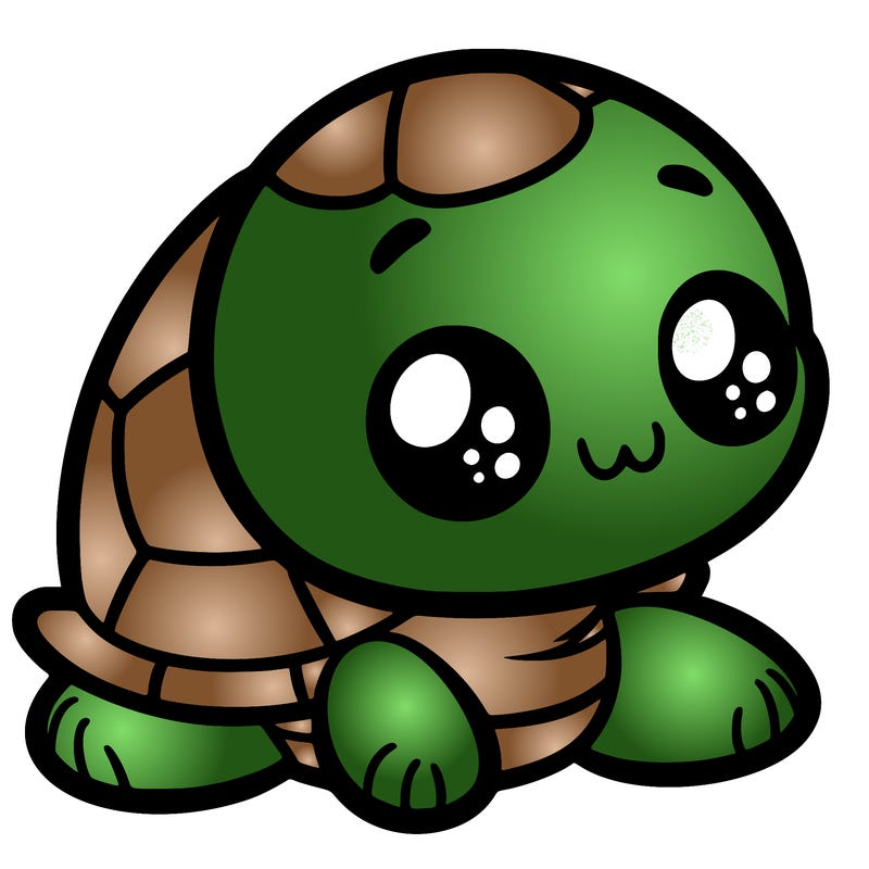 cute little animated turtle