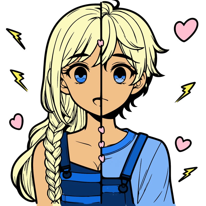 realistic girl boy split