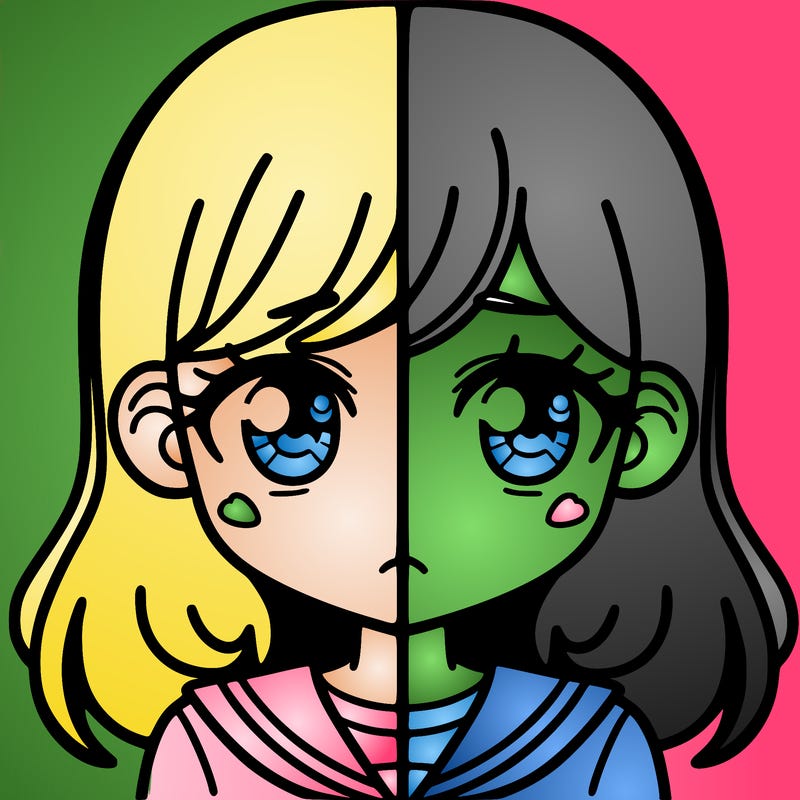 a split of a girl
