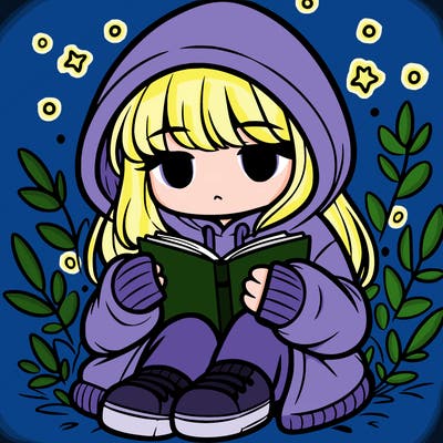 girl in oversized hoodie reading a book