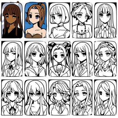 girls that look diffrent anime