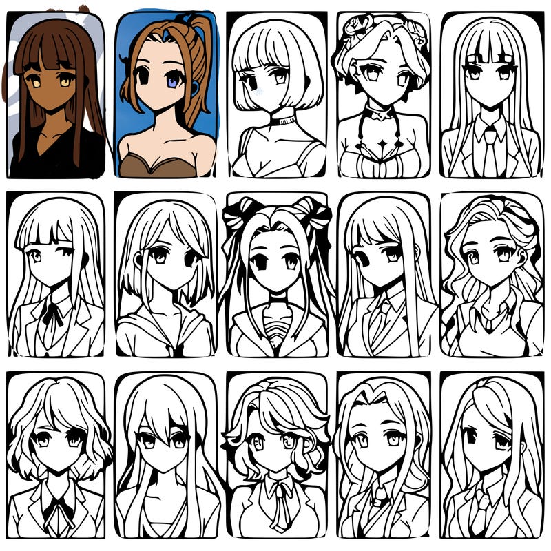 girls that look diffrent anime