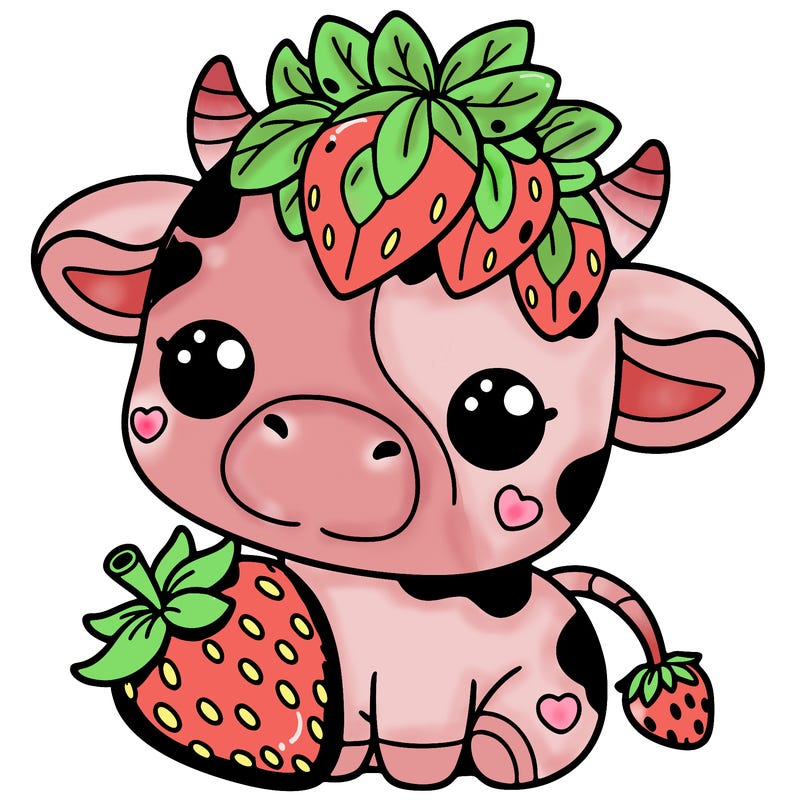 cute strawberry cow