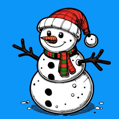 realistic christmas snowman