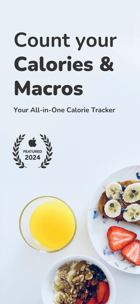 Calorie Counter by Pro Tracker - Calorie Counter by Pro Tracker app promotion showing healthy meals and nutrition tracking
