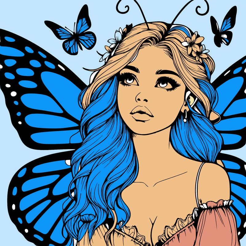 butterfly fairy realistic girl