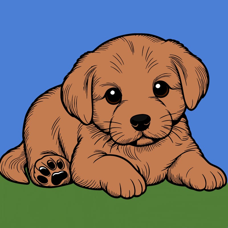 a cute realistic puppy