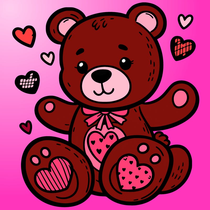 teddy bear with hearts