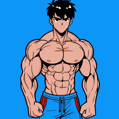 muscular anime man