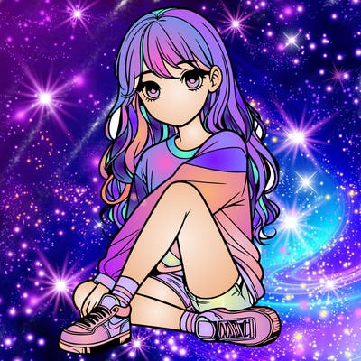 girl sitting realistic