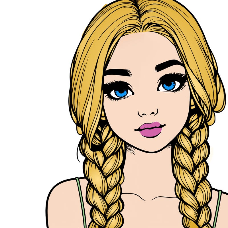 realistic girl with braids