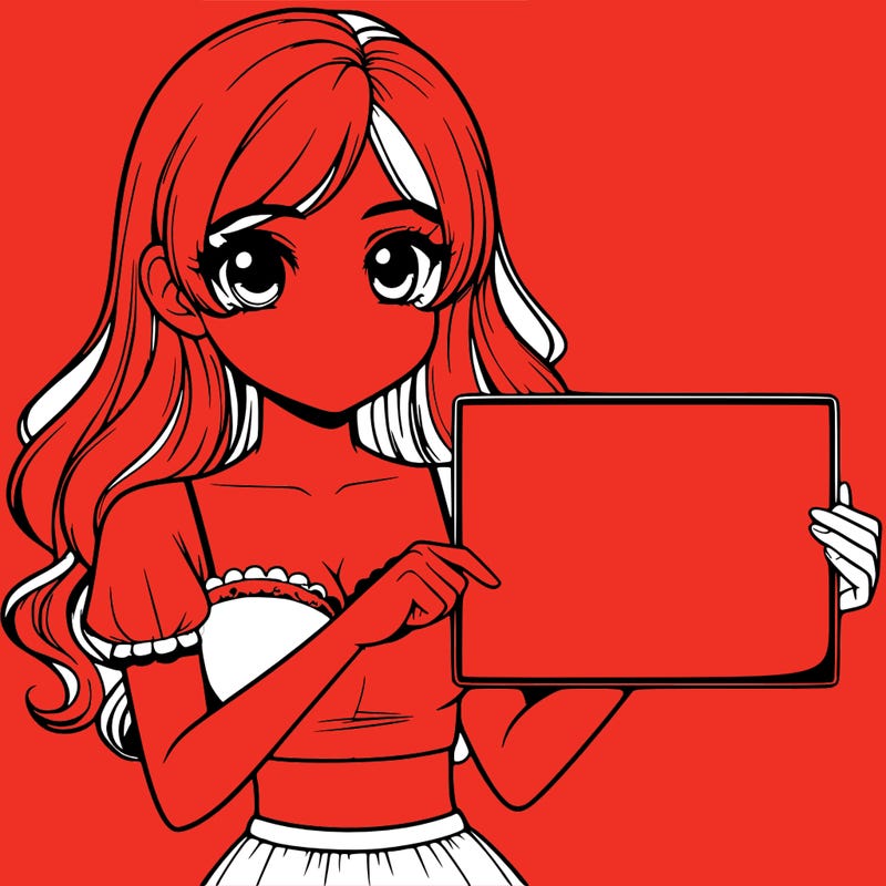 realistic pretty girl holding blank sign