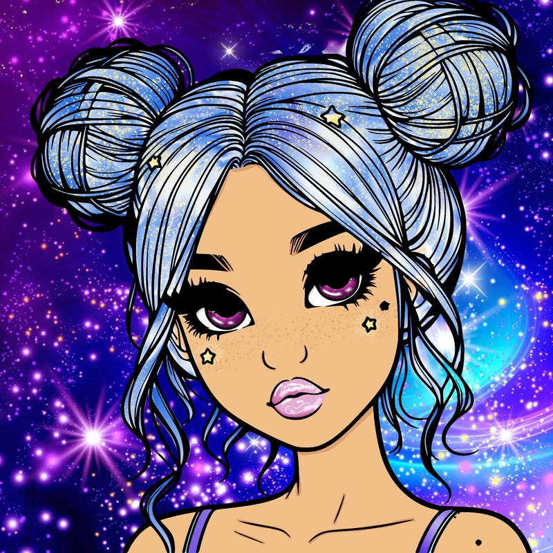 realistic girl with space buns