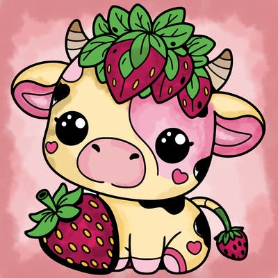 cute strawberry cow