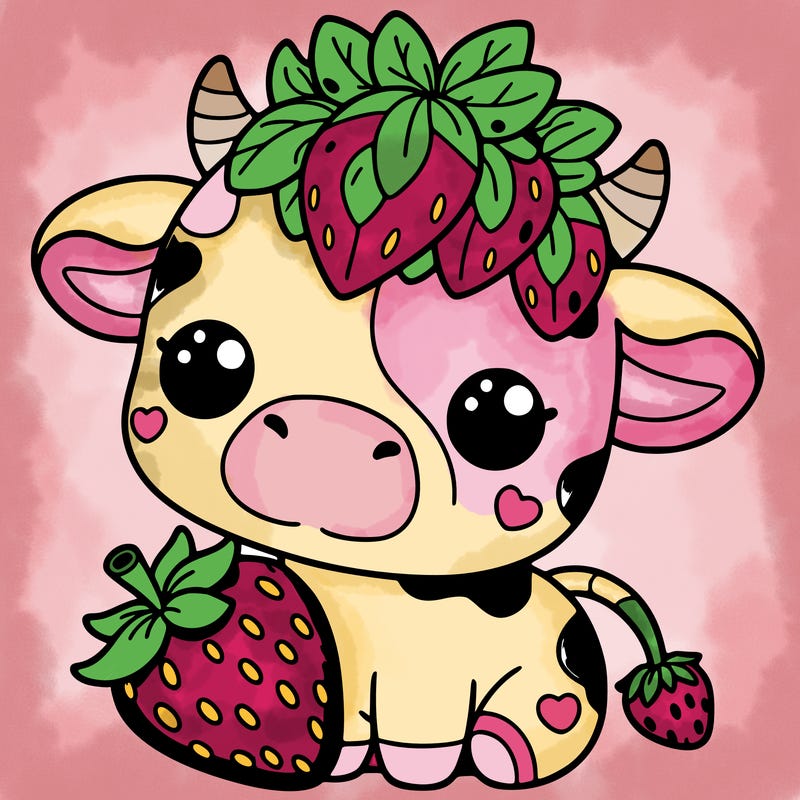 cute strawberry cow