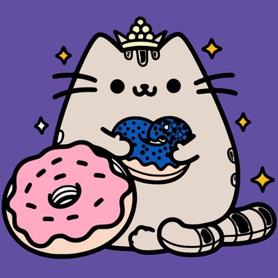 pusheen with dounuts