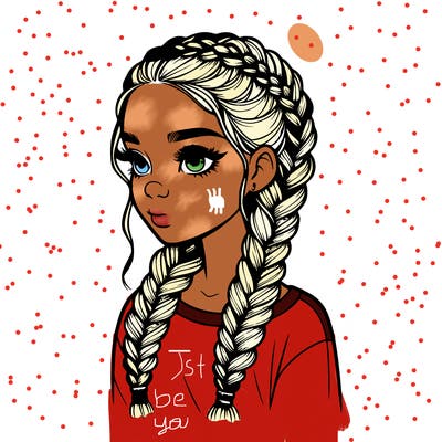 realistic girl with braids