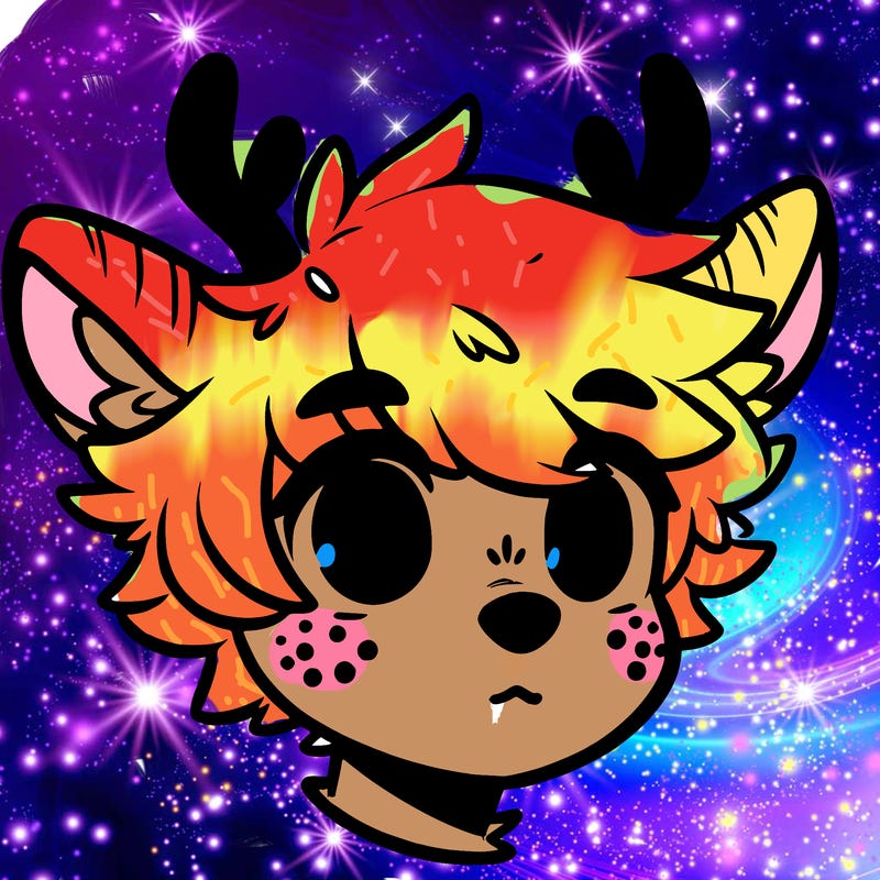 a humanoid deer with soft fluffy ears