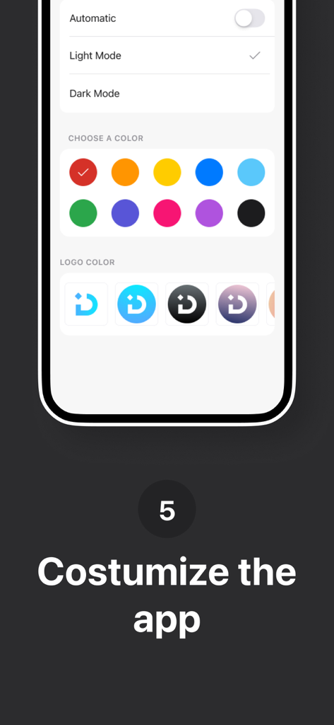 Dhikr App - Dua & Adhkar - Dhikr App customization screen showing light and dark mode settings with color palette options