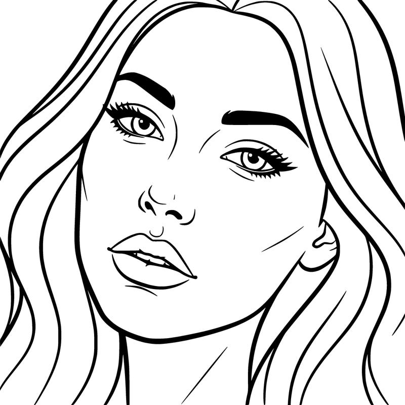 realistic woman's face with beautiful features .