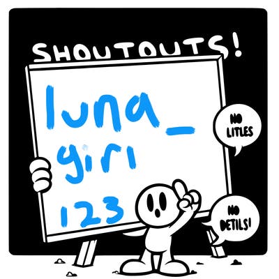 blank canvas that says above it shoutouts