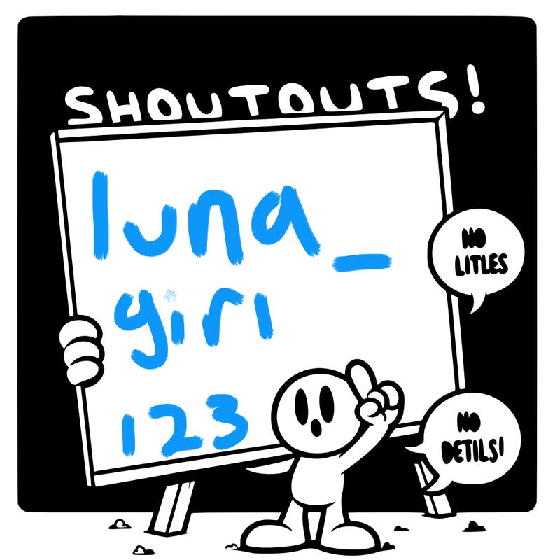 blank canvas that says above it shoutouts