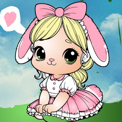 cute easter bunny girl realistic