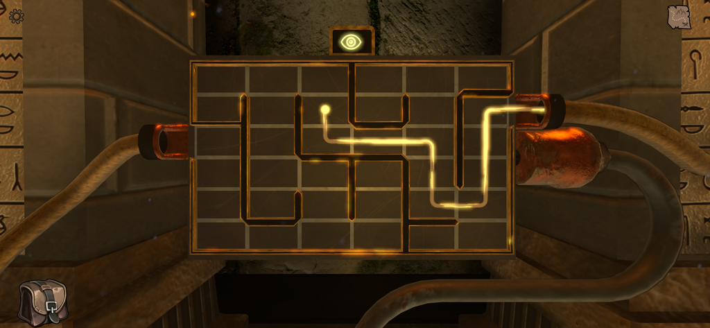 Legacy - Reawakening - A glowing light path logic puzzle set within an ancient archaeological ruin