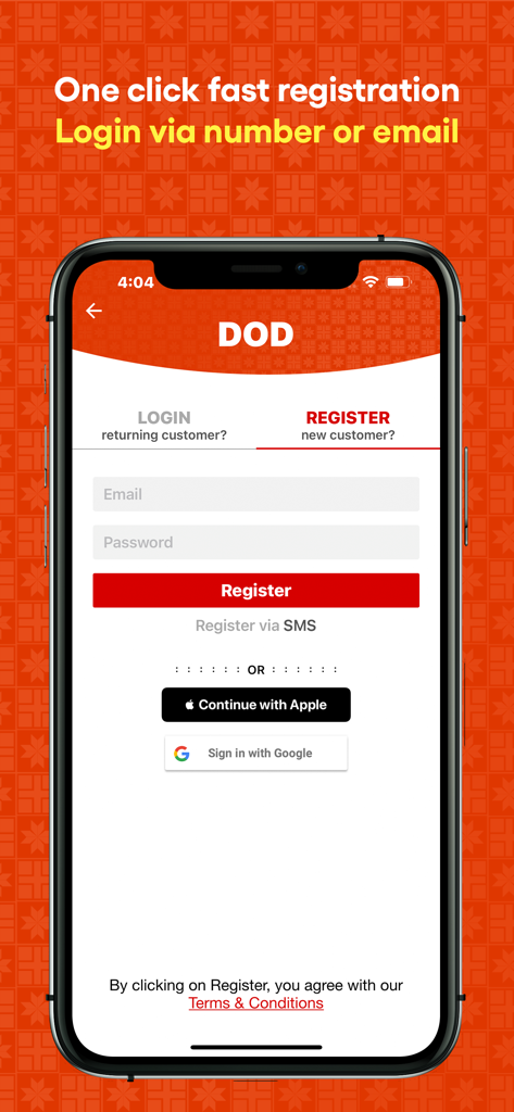 DODuae Women's Online Shopping - DODuae registration screen with email and social login options