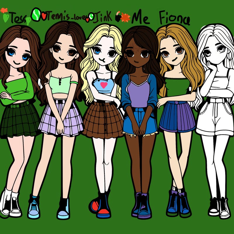 a group of girls realistic
