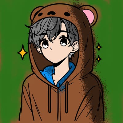 a 17 year old boy in a cute animal hoodie