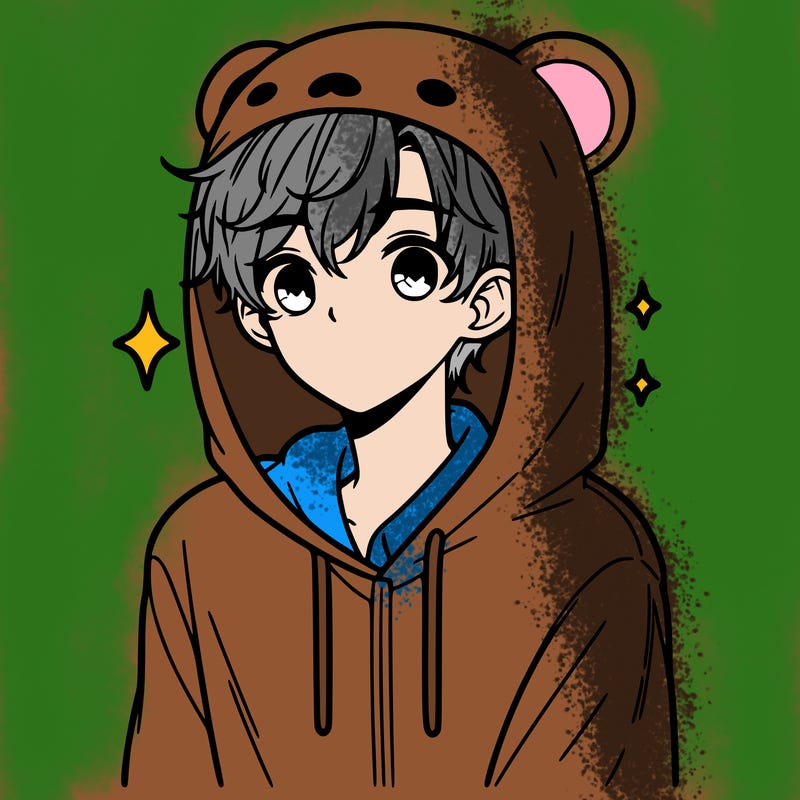 a 17 year old boy in a cute animal hoodie