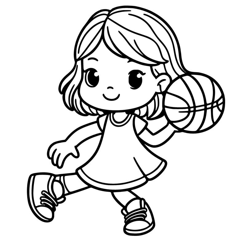 a girl playing basketball