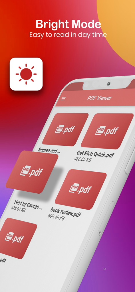 PDF Reader and PDF Viewer - PDF Reader App zeigt den hellen Modus für einfaches Lesen bei Tageslicht