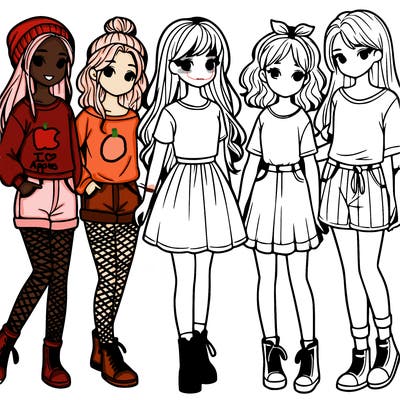 a group of five girls