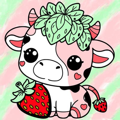 cute strawberry cow