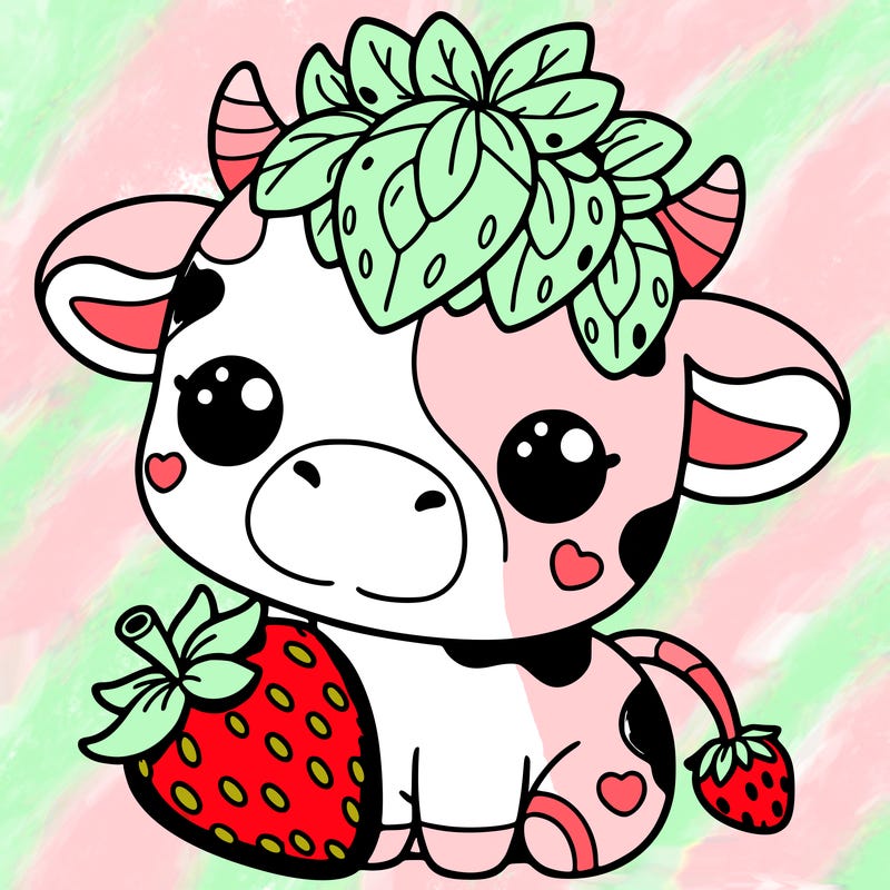 cute strawberry cow