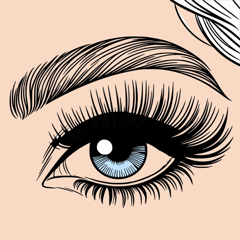 woman close up eye with long eyelashes