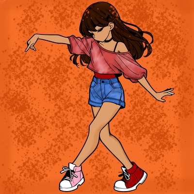 realistic girl danceing