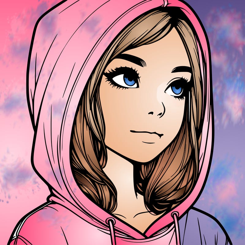 realistic girl with hoodie on