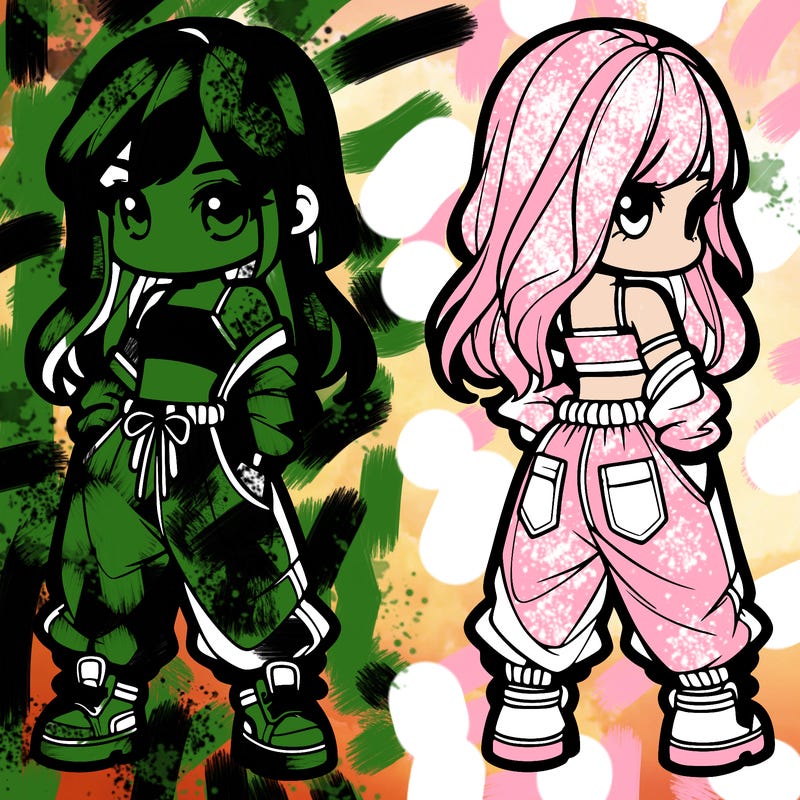 girl in crop top and baggy pants