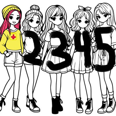 a group of five girls