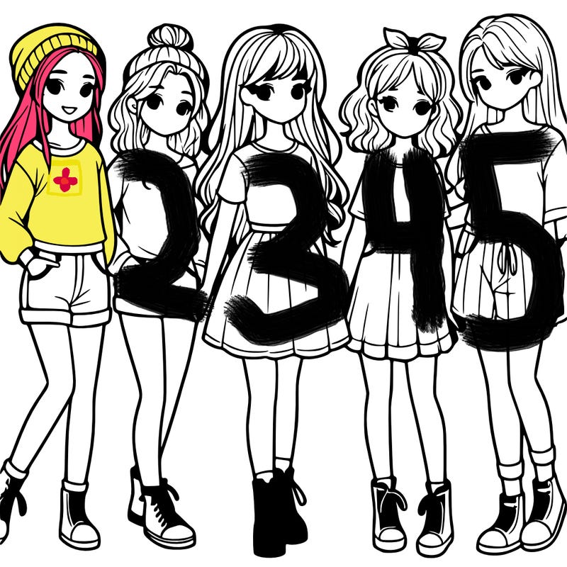 a group of five girls
