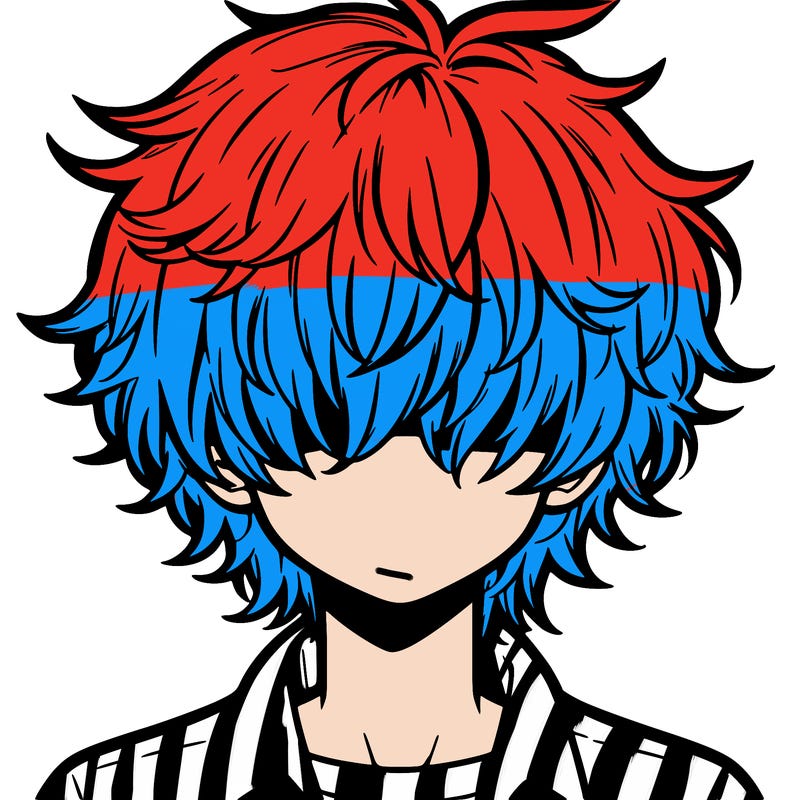 manga boy fluffy hair covering his eyes