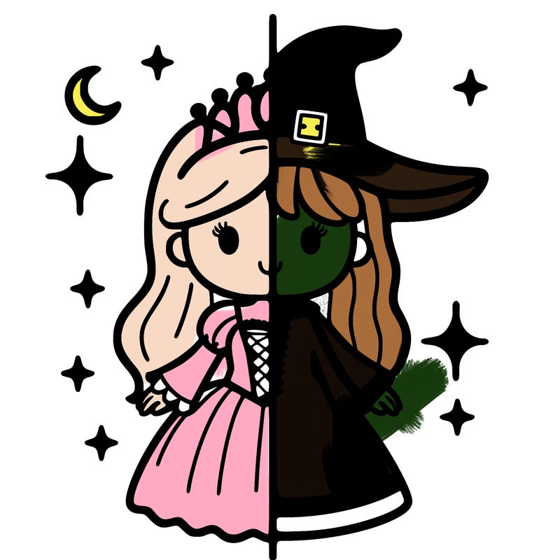 split princess and witch