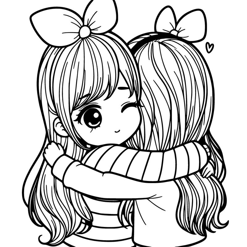 a girl hugging her best friend