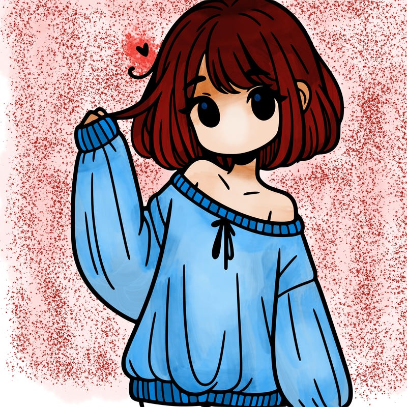 girl in baggy sweater hanging off her shoulder