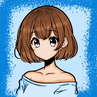 manga girl with short hair